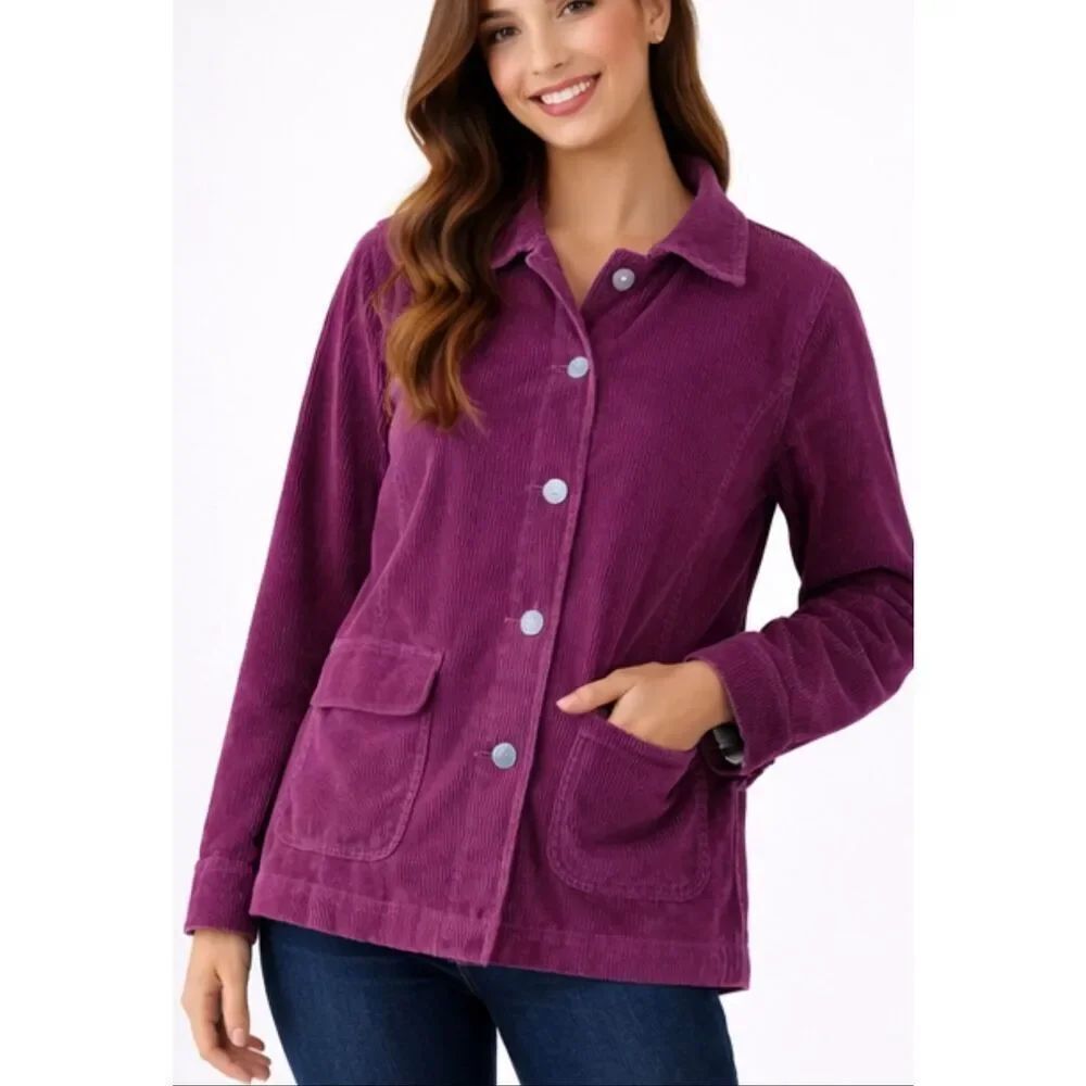 L.L. Bean pink corduroy lined jacket size medium